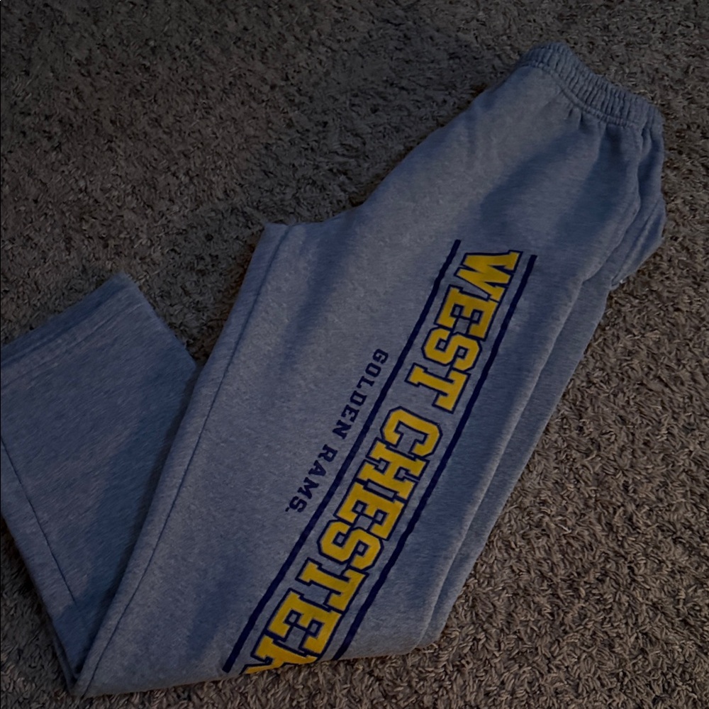 Russell Athletic Gray Track Pants with Yellow and Blue Accents